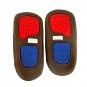Ariat Lilâ Stompers Baby Moccasin Shoes Size 3 Denim & Brown Soft Sole USA Logo