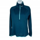 Under Armour Womens HeatGear 1/4 Zip Pullover XS Blue Lightweight Athletic Shirt