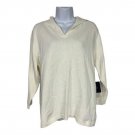 Sag Harbor Sport Medium Womens Cream Knit Pullover Top 100% Cotton Casual Style