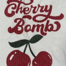 Romwe Cherry Bomb Girls Tank Top Lace Trim White Large Casual Graphic Ribbed