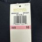 Michael Michael Kors Womens Sleeveless A-Line Dress Sz 10 Navy Gold Chain Accent