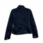 Chicos Womens Velvet Jacket Size 4 Blue Cotton/Spandex Blend Button Front