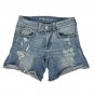 American Eagle Outfitters Womens Super Stretch Distressed Denim Midi Shorts Sz 2