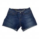 J.Crew Indigo Denim Womens Shorts Size 26 Frayed Hem Cotton Stretch Blue