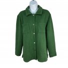 Muk Luks Womens Quilted Snap Front Jacket PS Green Polyester Blend Casual Top