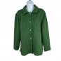 Muk Luks Womens Quilted Snap Front Jacket PS Green Polyester Blend Casual Top