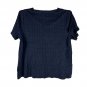 Croft & Barrow The Classic Tee 1X 100% Cotton Navy Blue With White Polka Dots