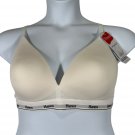Hanes Cotton Stretch Contour Wirefree Bra Womens XL Adjustable Straps Soft Beige