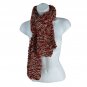Chunky Knit Winter Scarf Red & Gray Marled Pattern Warm Accessory Unisex