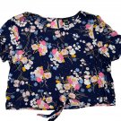 Ana A New Approach Womens XL Floral Print Navy Short Sleeve Blouse Lightweight Ana A New Approach Womens XL Floral Print Navy Short Sleeve Blouse Lightweight