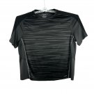 Tek Gear DryTek Mens Athletic Shirt 2XB Activewear Black Short Sleeve Striped