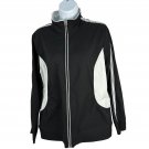 Black & White Womens Track Jacket Large Full-Zip Lightweight Activewear Black & White Womens Track Jacket Large Full-Zip Lightweight Activewear
