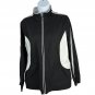 Black & White Womens Track Jacket Large Full-Zip Lightweight Activewear