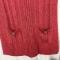 Cato Womens Red Knit Sweater Vest XL Cable Knit Cap Sleeve 2 Button Pockets Chic