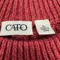 Cato Womens Red Knit Sweater Vest XL Cable Knit Cap Sleeve 2 Button Pockets Chic