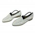 Cobbie Cuddlers Womens White Leather Woven Slip On Loafers Size 11 Comfort Flat