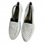 Cobbie Cuddlers Womens White Leather Woven Slip On Loafers Size 11 Comfort Flat