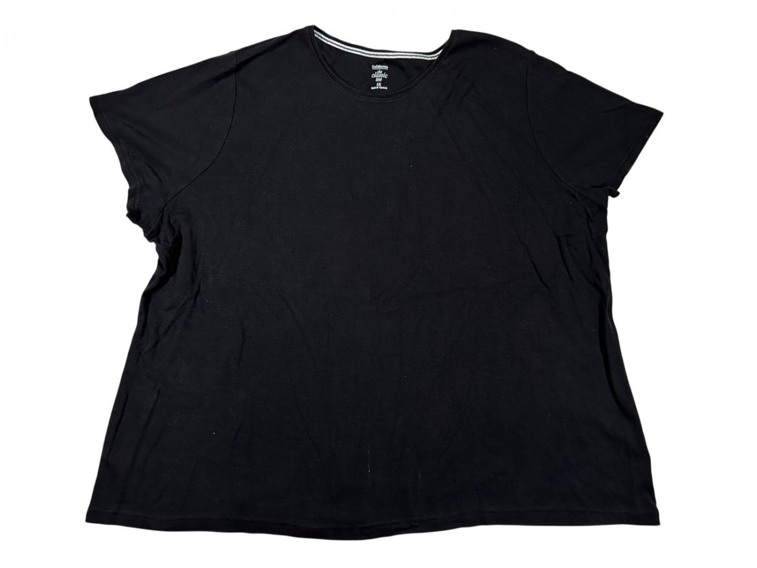 Croft & Barrow The Classic Tee Black Womens Plus Size 3X 100% Cotton Casual Top
