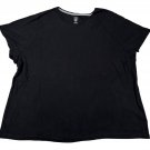 Croft & Barrow The Classic Tee Black Womens Plus Size 3X 100% Cotton Casual Top