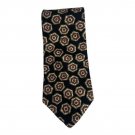 Stafford Mens Silk Tie Geometric Pattern Classic Fit Black Gold Burgundy