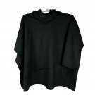 Le Moda Black Pleat Poncho One Size Lightweight Sophisticated Design