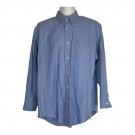 Lands End Mens Pinpoint Oxford Stripe Shirt Size 17-33 Long Sleeve Blue Cotton Lands End Mens Pinpoint Oxford Stripe Shirt Size 17-33 Long Sleeve Blue Cotton