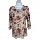 No Boundaries Womens Floral Ivory Top Lace Detail Long Sleeve L (11-13) No Boundaries Womens Floral Ivory Top Lace Detail Long Sleeve L (11-13)
