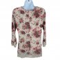 No Boundaries Womens Floral Ivory Top Lace Detail Long Sleeve L (11-13)