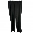 Black Wide Leg Womens Pants 3XL 100% Polyester Elastic Waist Relaxed Fit