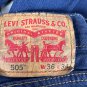 Levis 505 Mens Original Straight Fit Jeans W36 L34 Dark Wash Denim