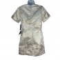 Lulus XS Beige Floral Satin Brocade Mini Dress With Plunge Neckline & Back Zip