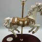 Carlton Cards Carousel Horse Music Box Gold Accents White & Brown Waltz Tune