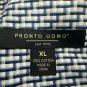 Pronto Uomo Mens Blue & White Striped Long-Sleeve Button-Up Shirt Size XL