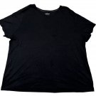 Croft & Barrow Black Classic Tee 3X Womens Plus Size Casual Stretch Cotton Shirt