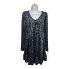 Wild Fable Womens Floral Long Sleeve Babydoll Dress Small Black Multi