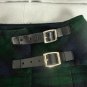 Blackwatch Tartan Plaid Pleated Mini Skirt Size 30 Acrylic Adjustable Buckles