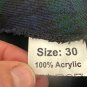 Blackwatch Tartan Plaid Pleated Mini Skirt Size 30 Acrylic Adjustable Buckles