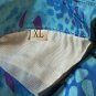 Womens Vintage Blue Abstract Long Sleeved Button-Up Shirt Size XL