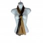 Two-Tone Sheer Chiffon Scarf For Women Brown & Beige Lightweight & Versatile