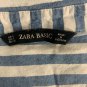 Zara Basic Womens Striped Button-Cuff Oversized Shirt Small Blue & White