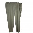 Savane Mens Performance Dress Pants 42x32 Straight Fit Flat Front Stretch Gray