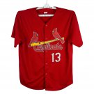 St. Louis Cardinals Carpenter 13 Red Mens Jersey Button-Up Team Logo