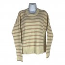 Madewell Womens M Striped Sweater Beige Pink Cotton Blend Crew Neck Long Sleeve