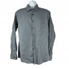 Joseph Abboud Mens Non-Iron Gray Gingham Long Sleeve Button-Down Shirt Size XL