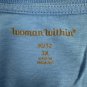 Woman Within Blue Short-Sleeve Tee 3X 30/32 Plus Size Relaxed Fit Lightweight Co