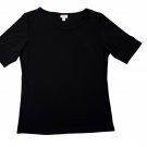 LuLaRoe Black Short Sleeve Womens Top 2XL Stretchy Polyester Blend Simple Design
