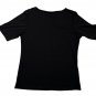 LuLaRoe Black Short Sleeve Womens Top 2XL Stretchy Polyester Blend Simple Design