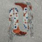 Blue B Sequin Fringe Western Boots Graphic Heather Gray Tee Shirt Small S