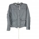 So Womens Lightweight Hooded Striped Jacket XL Blue Cotton Front Pockets