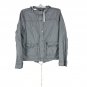 So Womens Lightweight Hooded Striped Jacket XL Blue Cotton Front Pockets